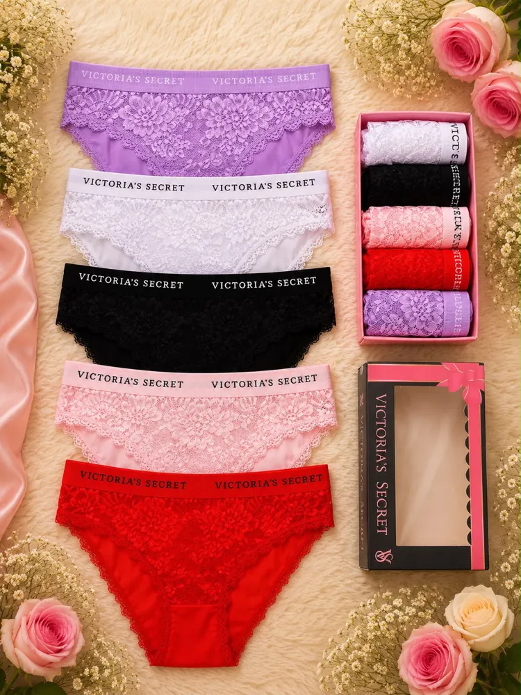 Victoria Secret Tam Dantel Slip Külot 5'li