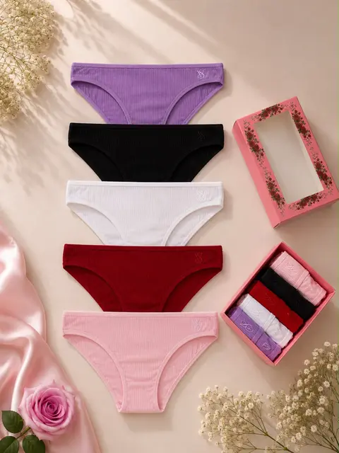 Victoria Secret Nakışlı Slip Külot 5'li